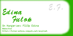 edina fulop business card